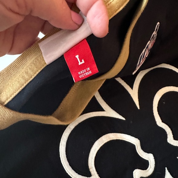 Mitchell & Ness Black New Orleans Saints NFL 100 Long Sleeve Men’s T-Shirt L - Picture 13 of 15